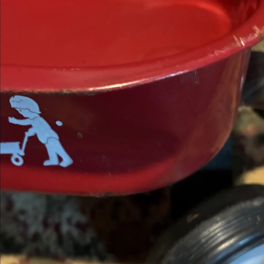 Red Small Kids Wagon Toy- the Handle & Wagon Both Have Dents. - Picture 8 of 10